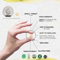 New Leaf Vitamin D3 & K2 High Strength 365 Tablets